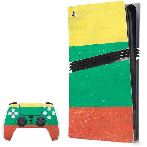 Lithuania Flag Distressed PlayStation PS5 Skins